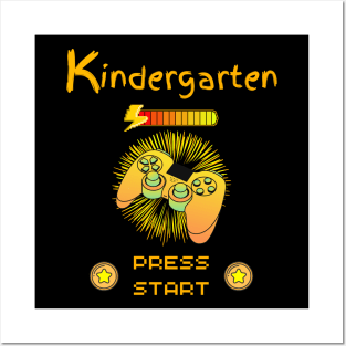 Kindergarten Press Start - Cool Gamer Controller Black Posters and Art